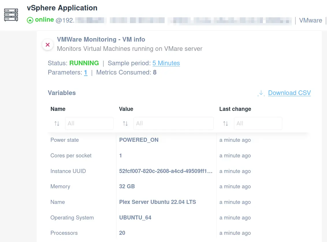 VMware Virtual Machine Information